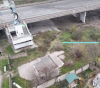 Кадри от дрон на сринатия Антоновски мост в Херсон